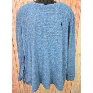Polo Ralph Lauren Mens Blue Heather Long Sleeve T-Shirt XL 100% Cotton